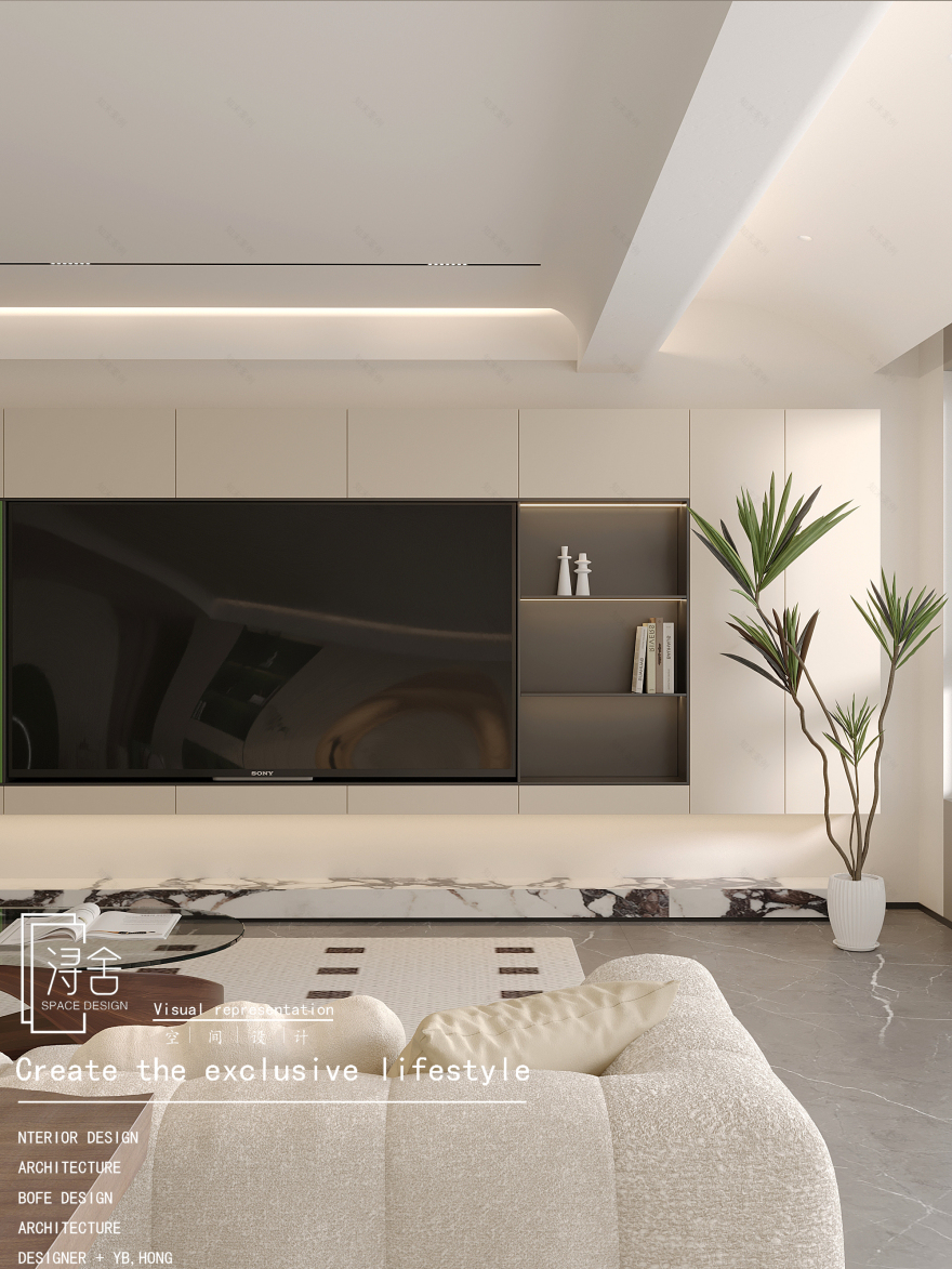 现代简约大平层客餐厅设计丨浔舍空间设计-9