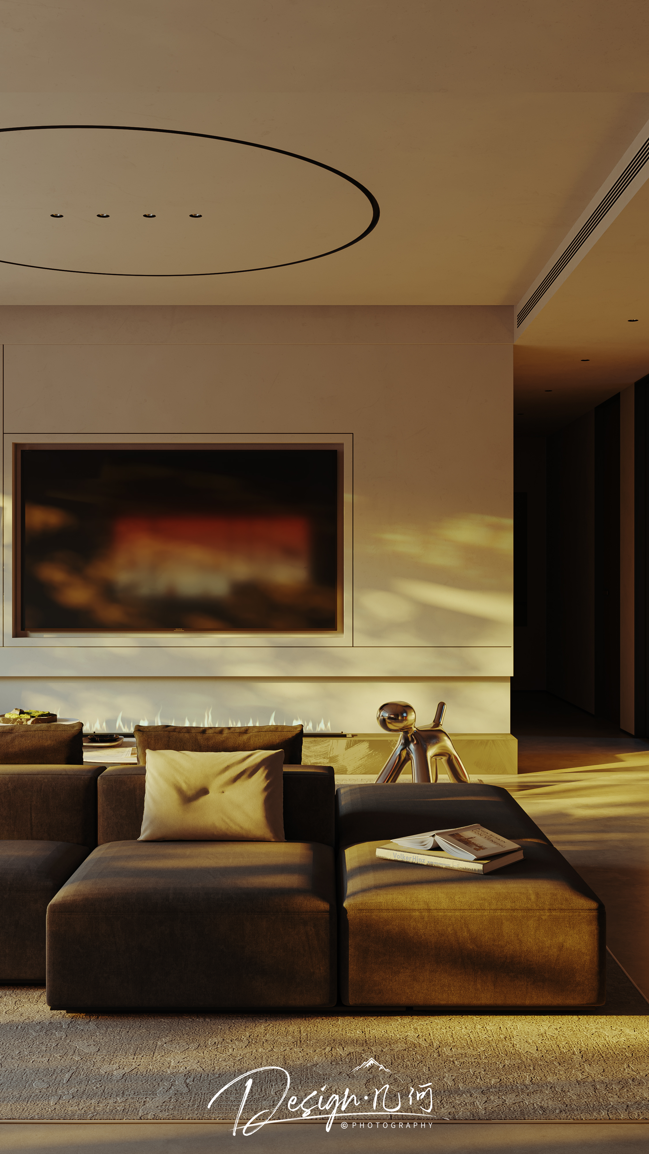 几何空间视觉表现 | 星海国际现代客餐厅（黄昏）-8