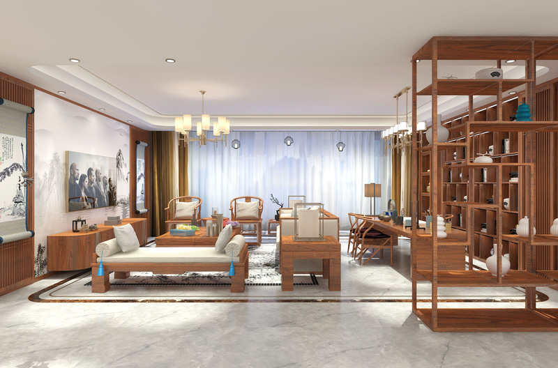 200 平米现代中式入住家装-62