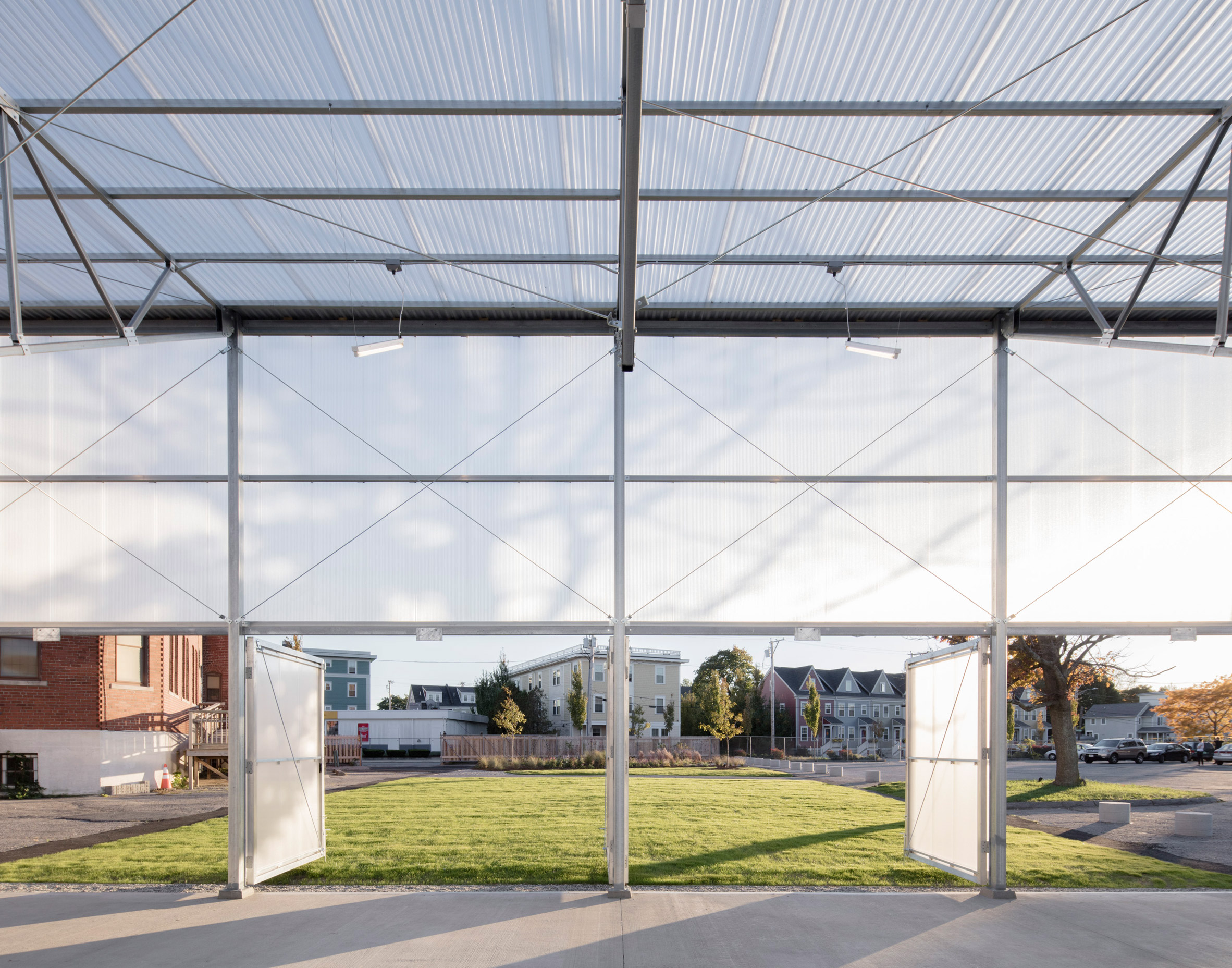 RISD students use standard greenhouse parts to build performance venue-7