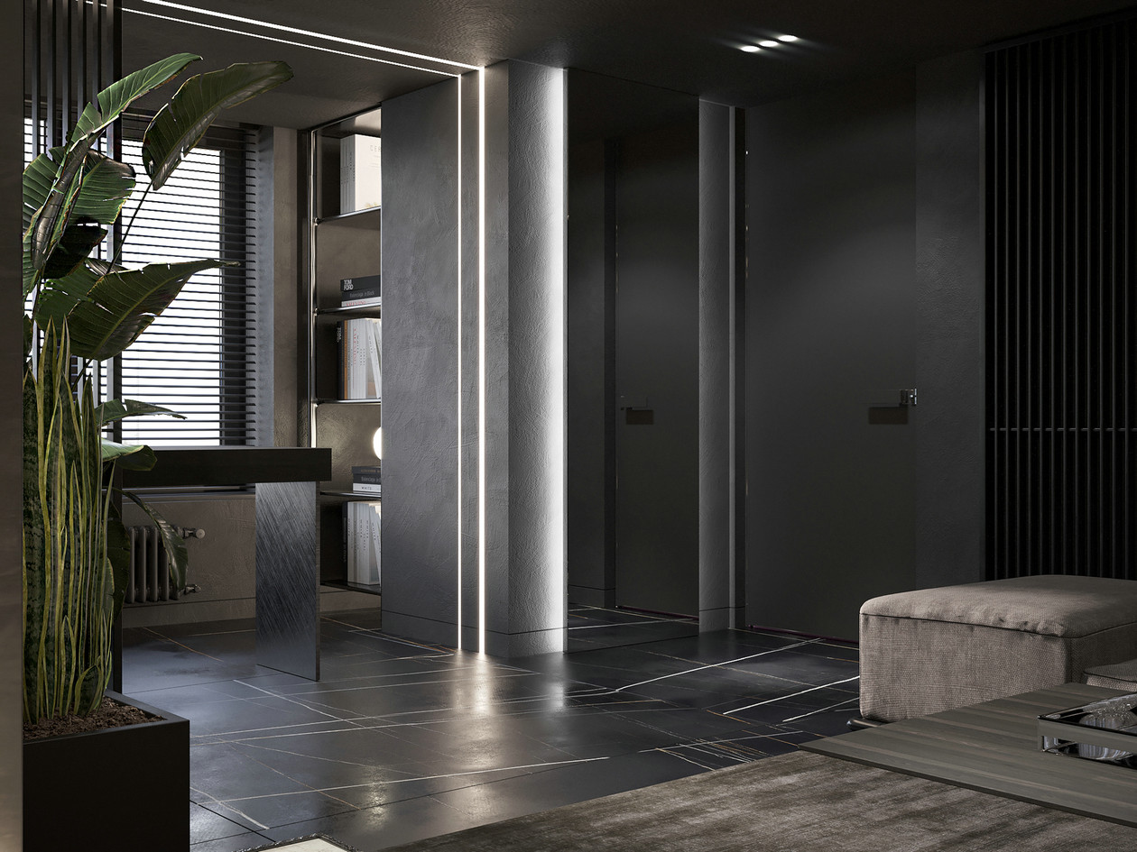 现代高级灰色系平层设计-4