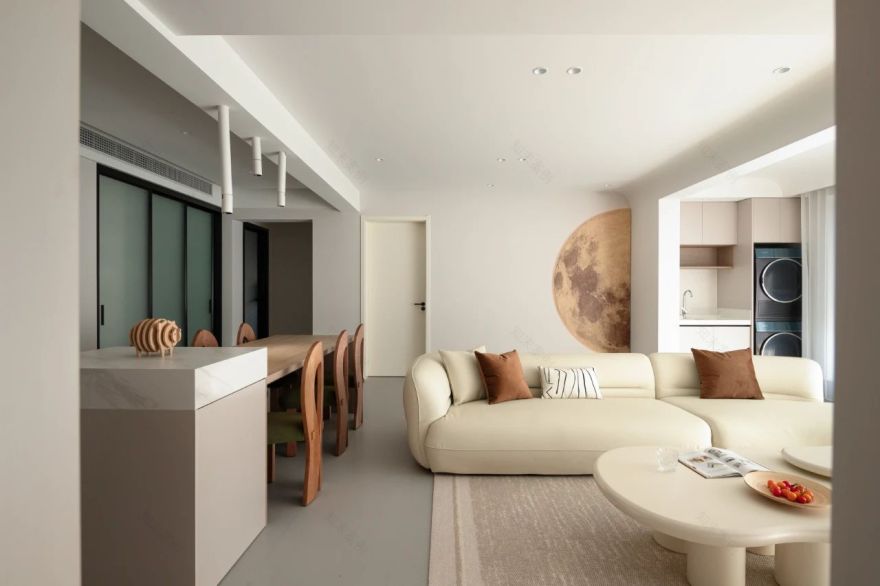 120㎡现代奶油风家居设计-5