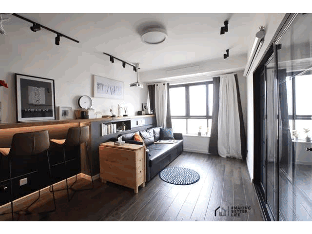 谁说小户型不能多功能!54m²也能拥有mini影院和换衣间-14