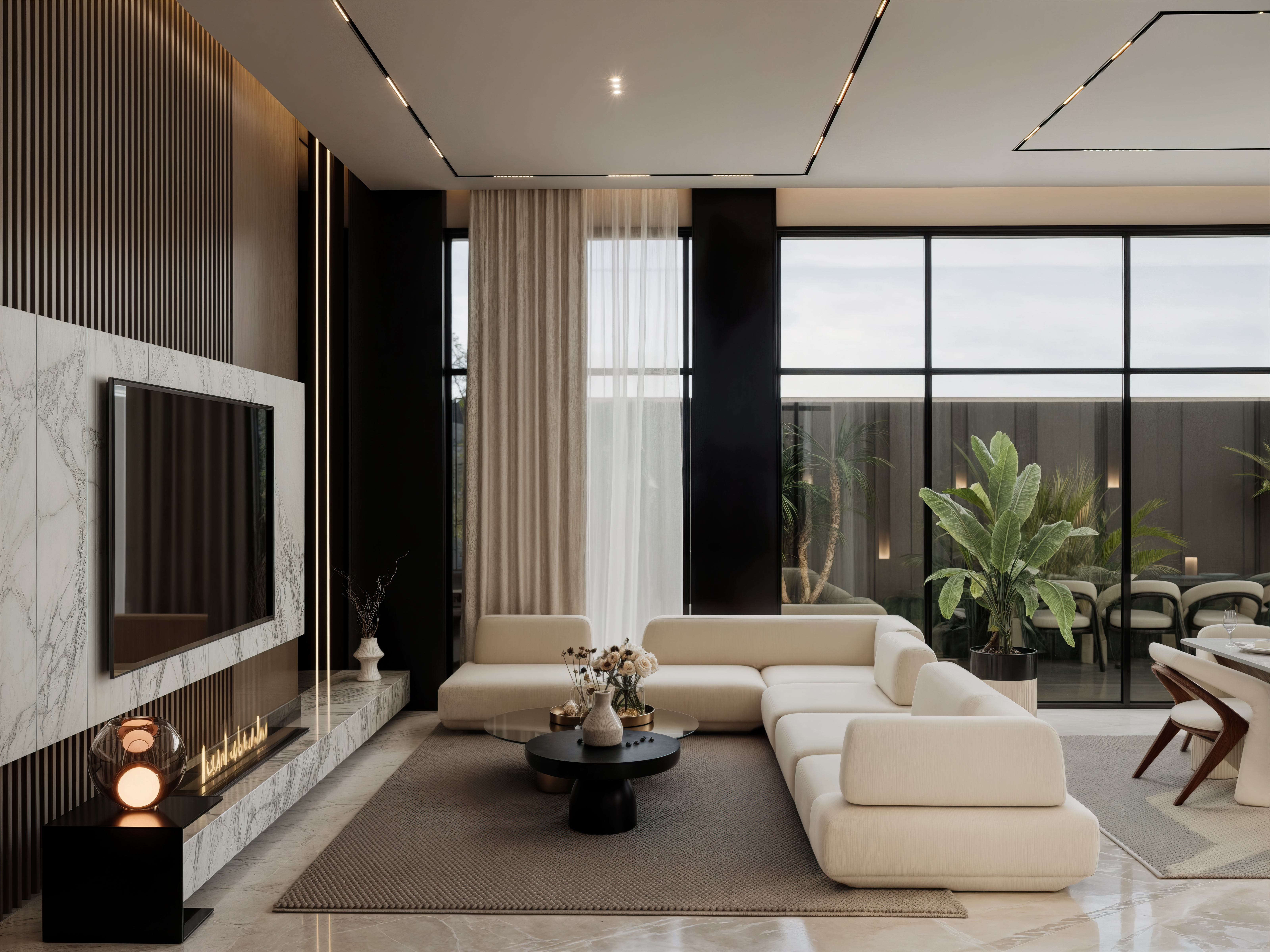 Interior design of a villa reception-4