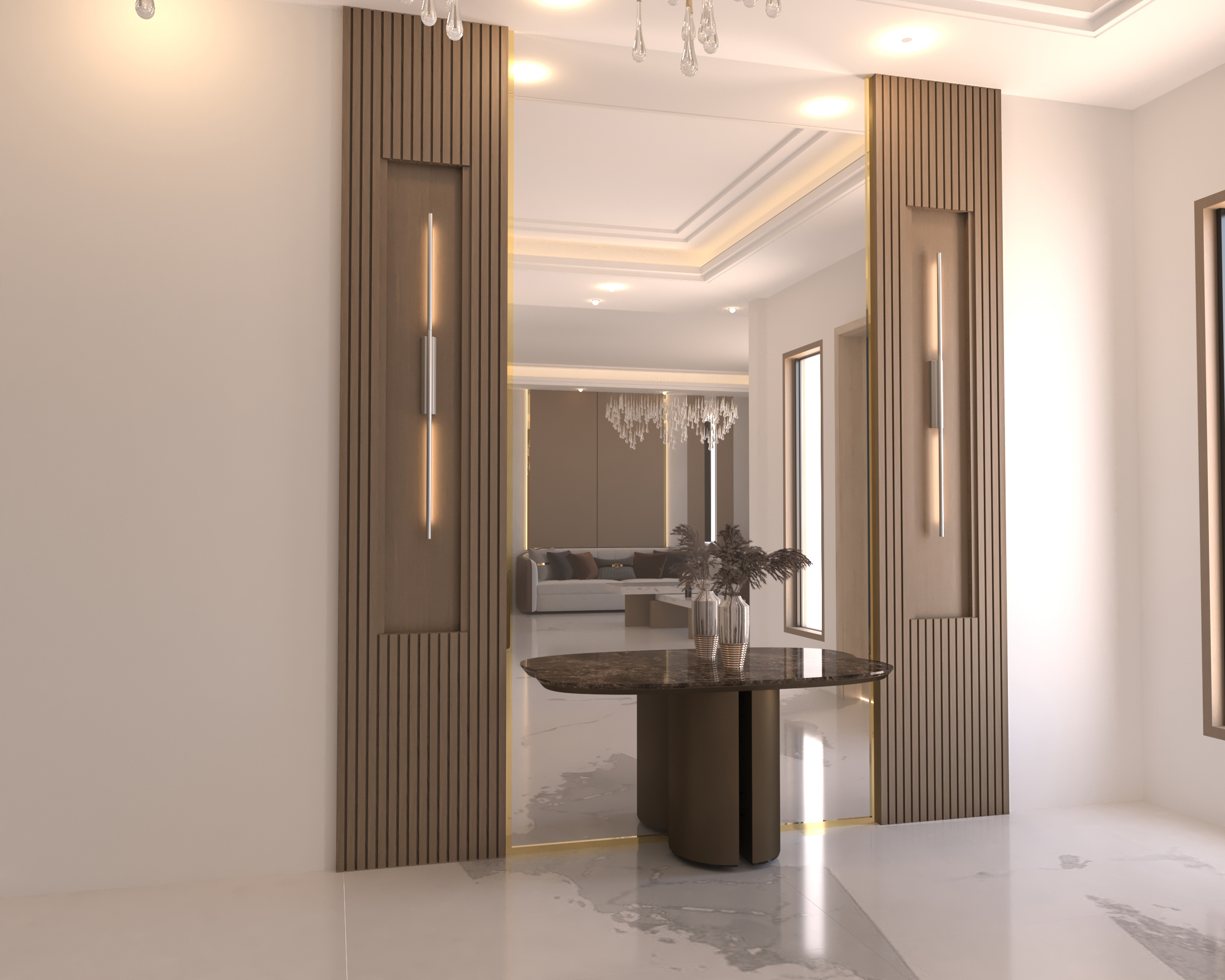 迪拜别墅会客厅及入口室内设计丨阿联酋迪拜-6