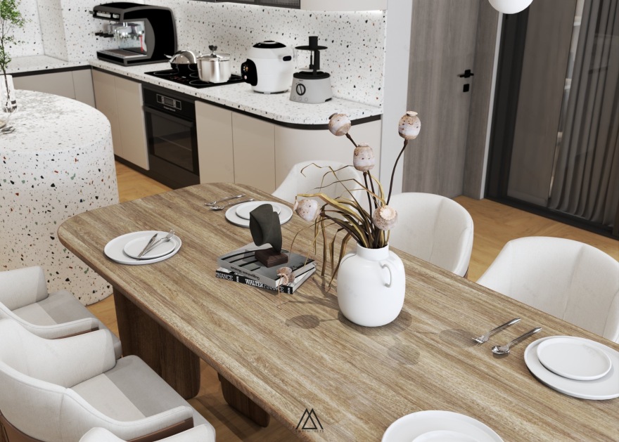 时光之城·客厅与厨房丨越南河内-13