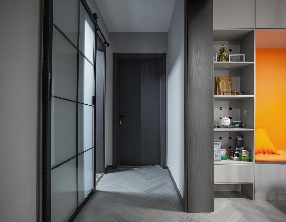 爱马仕橙碰撞 IT 精英,现代简约风平层设计-28