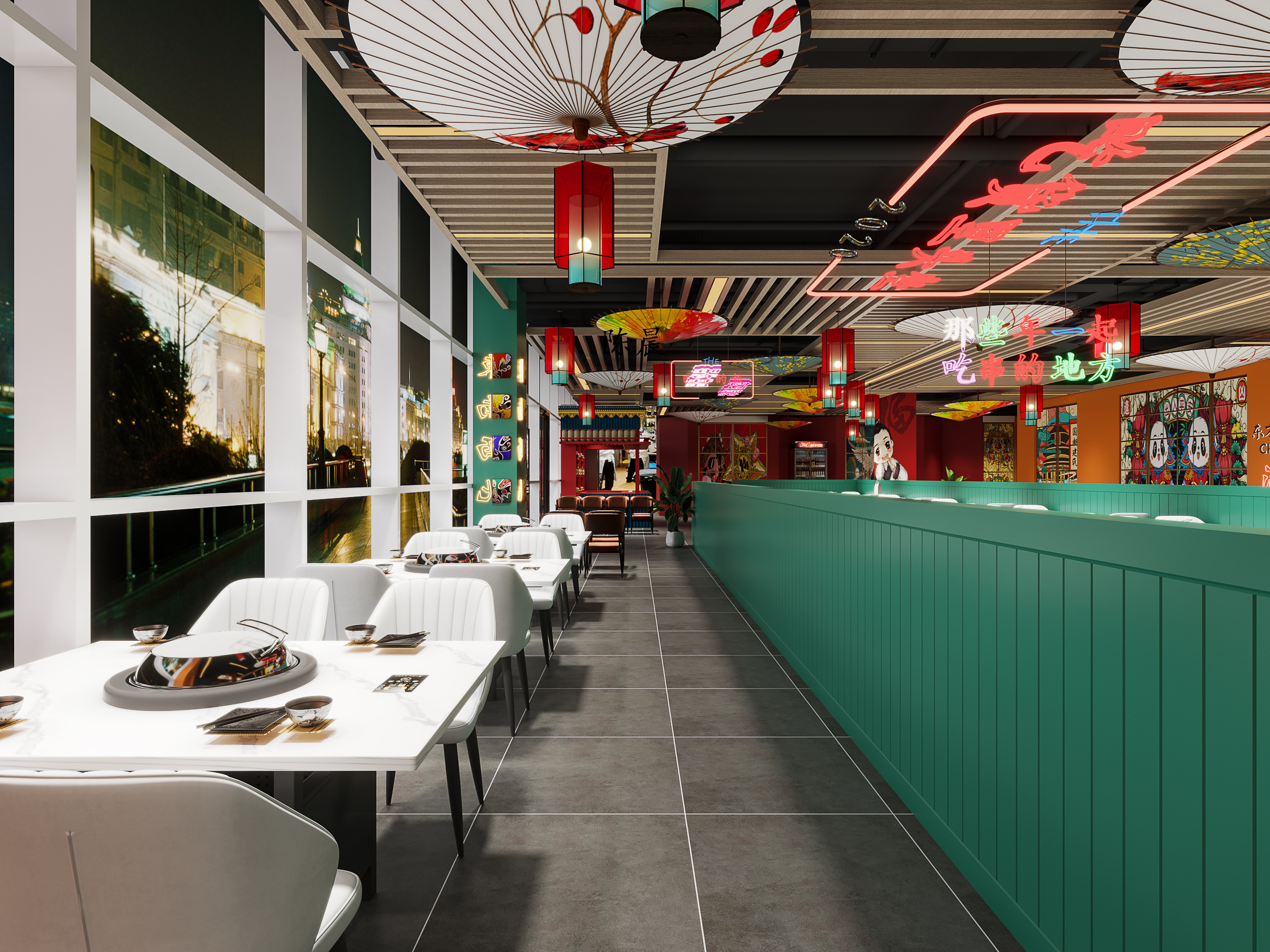 工装案例——国潮火锅店设计-5