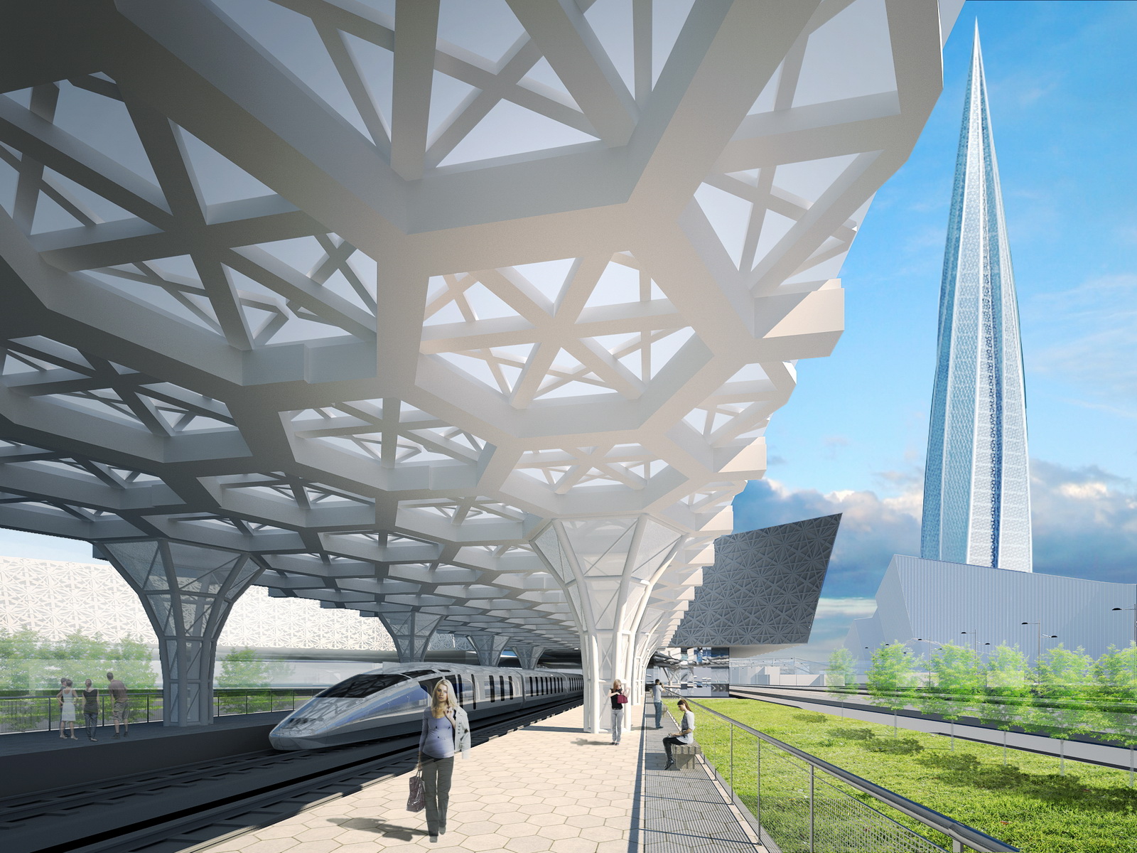 圣彼得堡“拉克塔流”交通枢纽·室内设计的新篇章-12