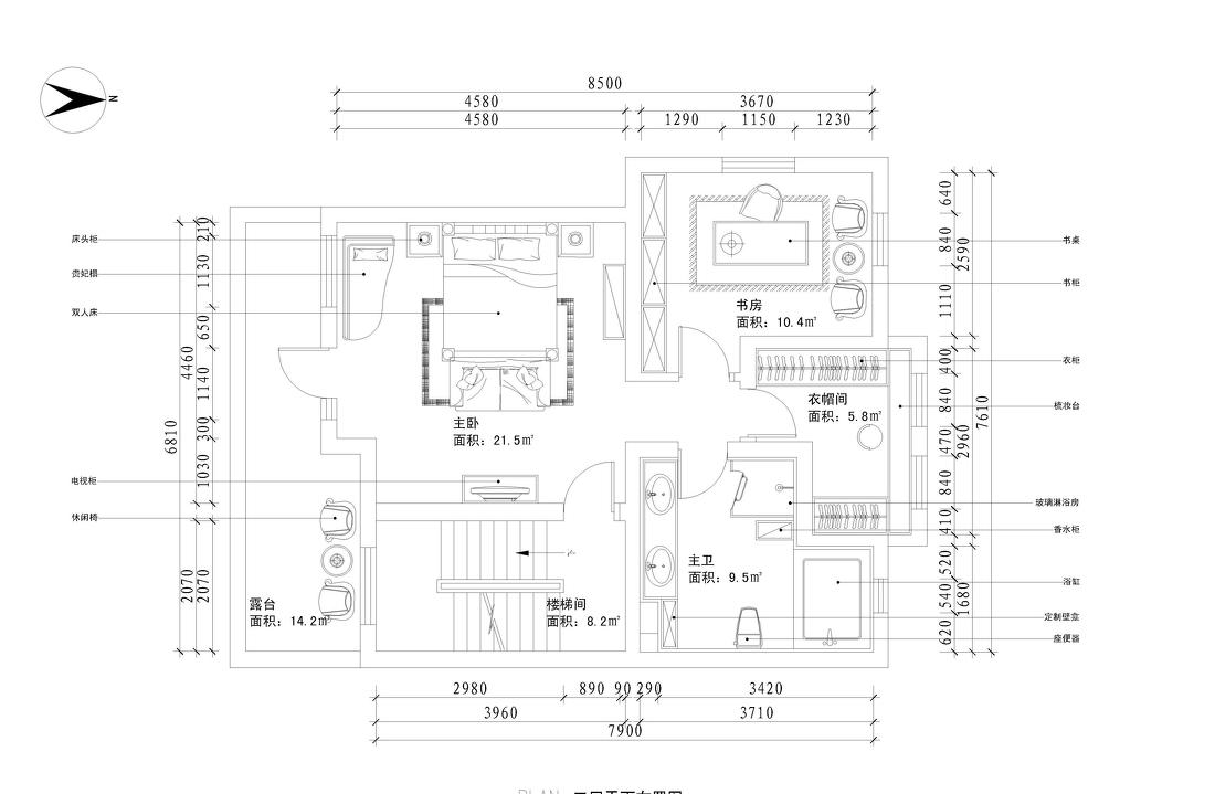 
法式欧式新中式别墅设计作品王文泉88 -10