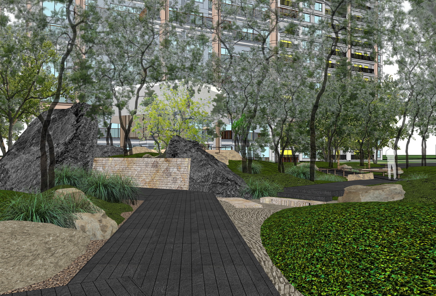 东昌壹号院璞樾大区景观SU模型-6
