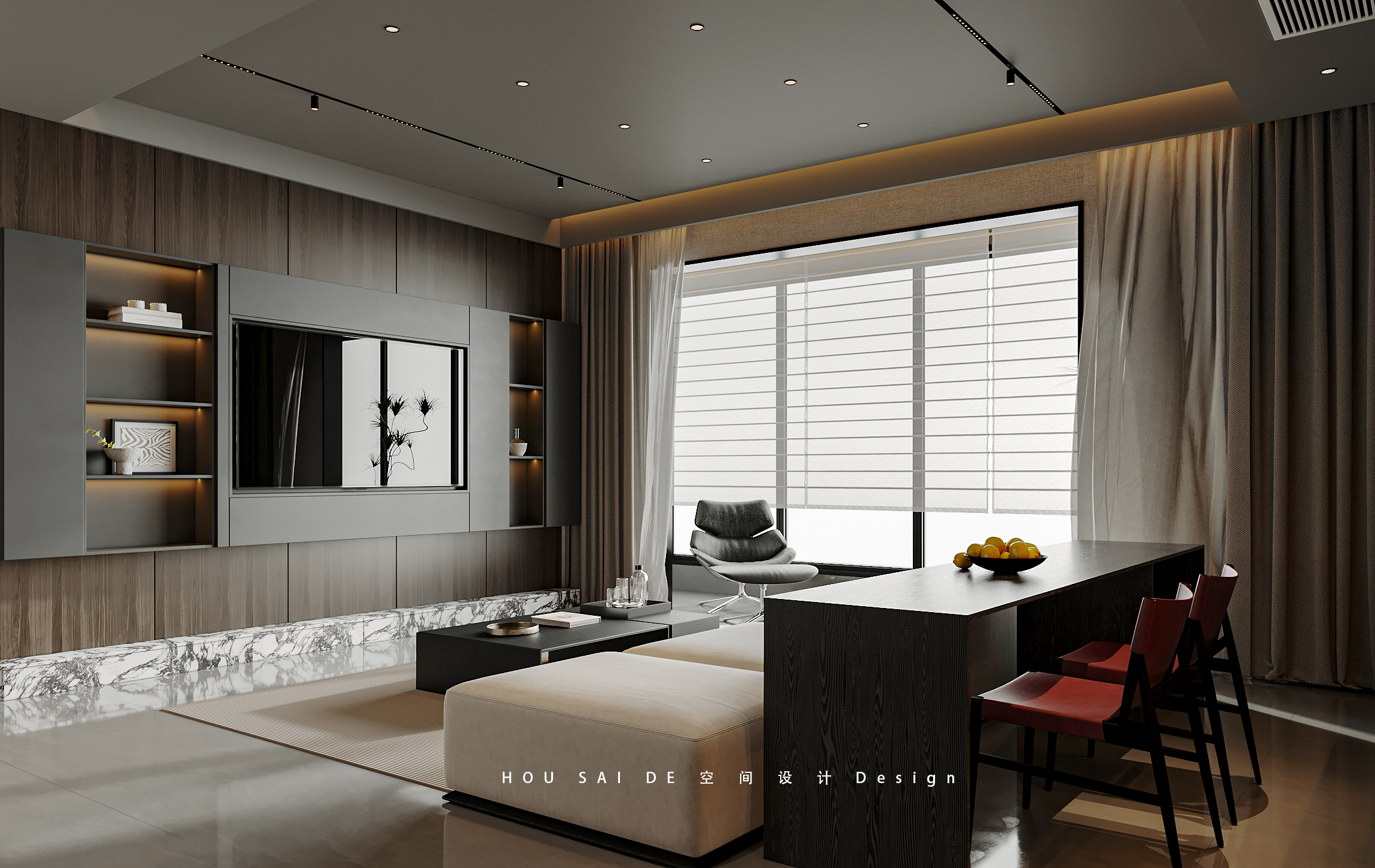暗黑极简风格室内设计丨中国河北丨HSD 设计林-5