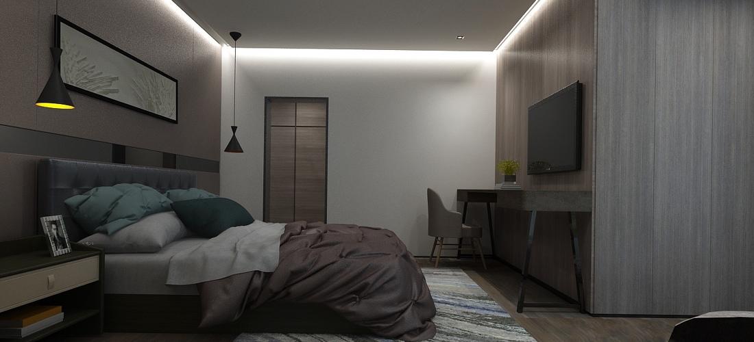 悬空电视柜打造轻盈美感,开放式厨房提升空间互动-9