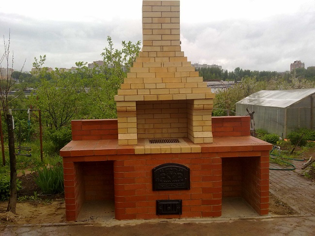 砖砌烧烤炉建造-121