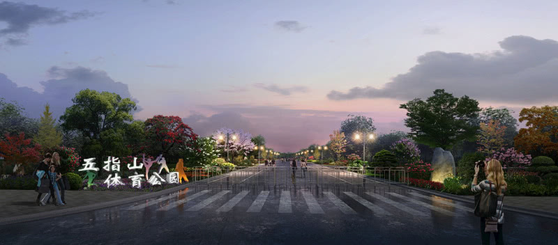 公园夜游景区夜景灯光设计案例效果图-3