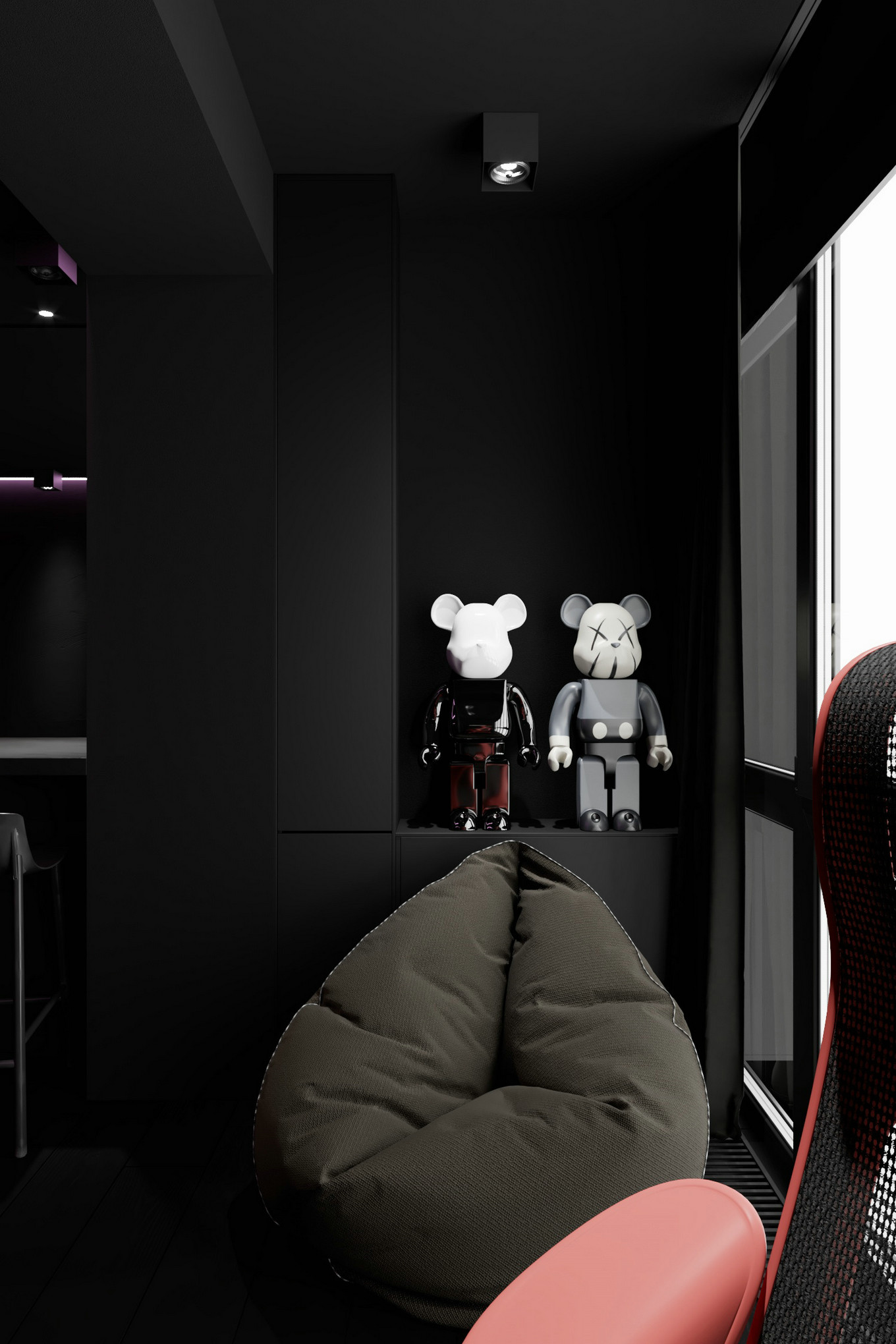 高级黑+工业风,帅气而个性的生活居所-44