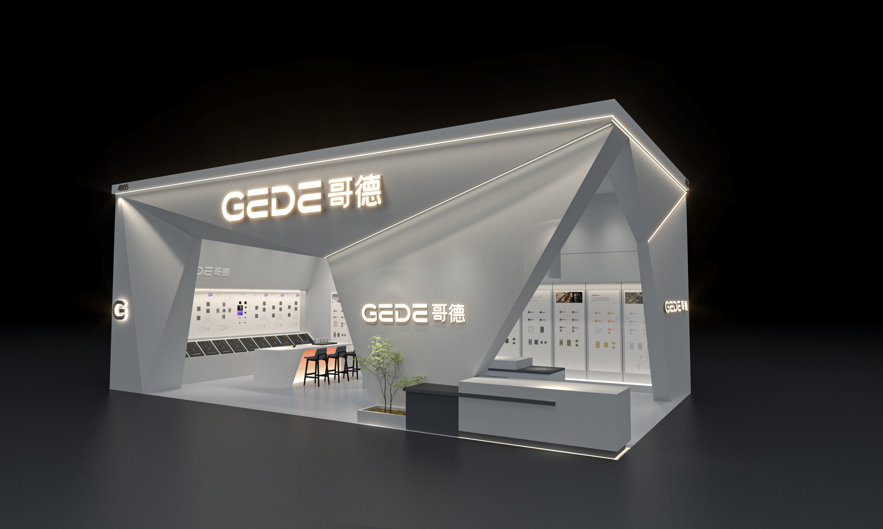 展台设计 | 几何极简展台设计-1