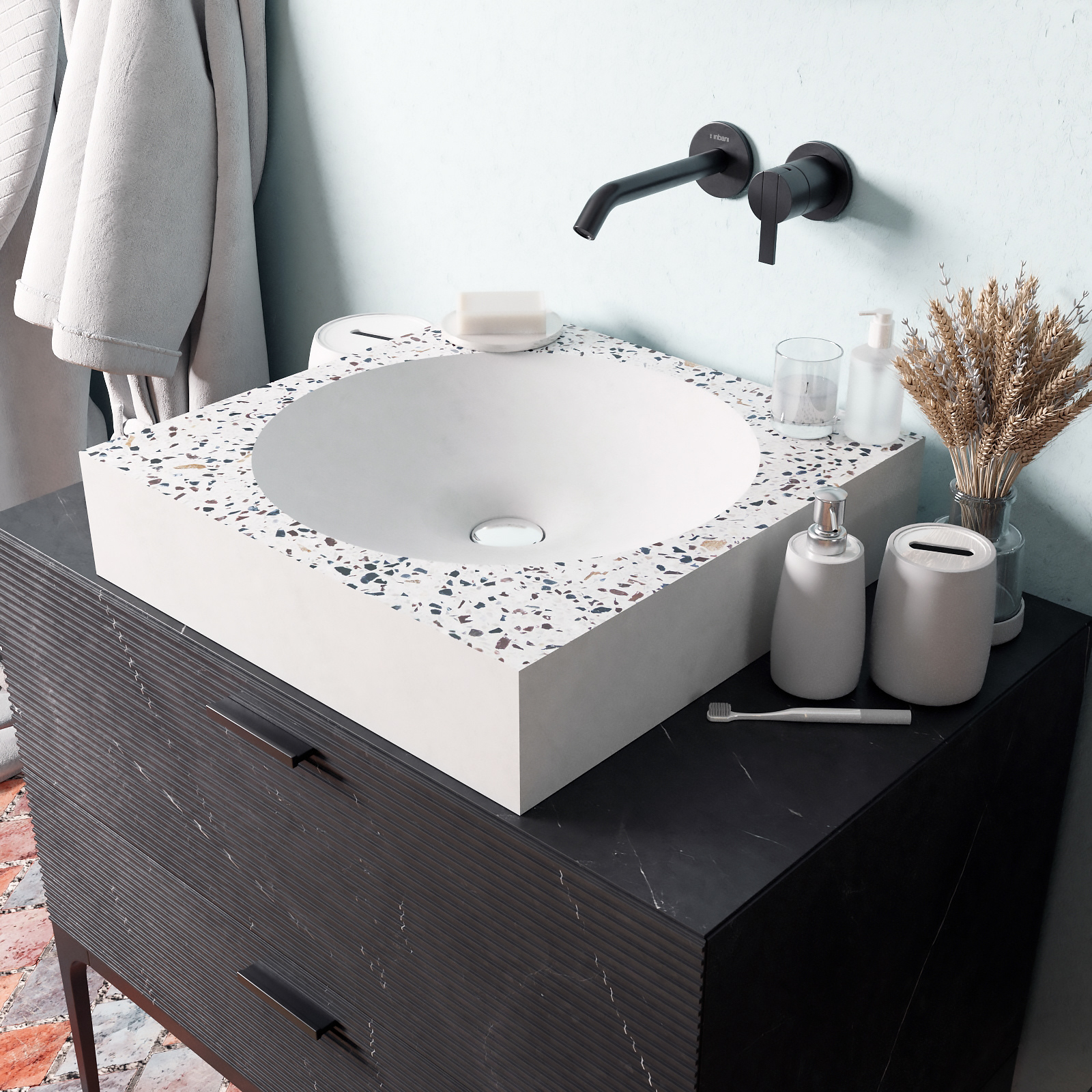 Concrete washbasin Jonny（乔尼混凝土洗手盆）-8