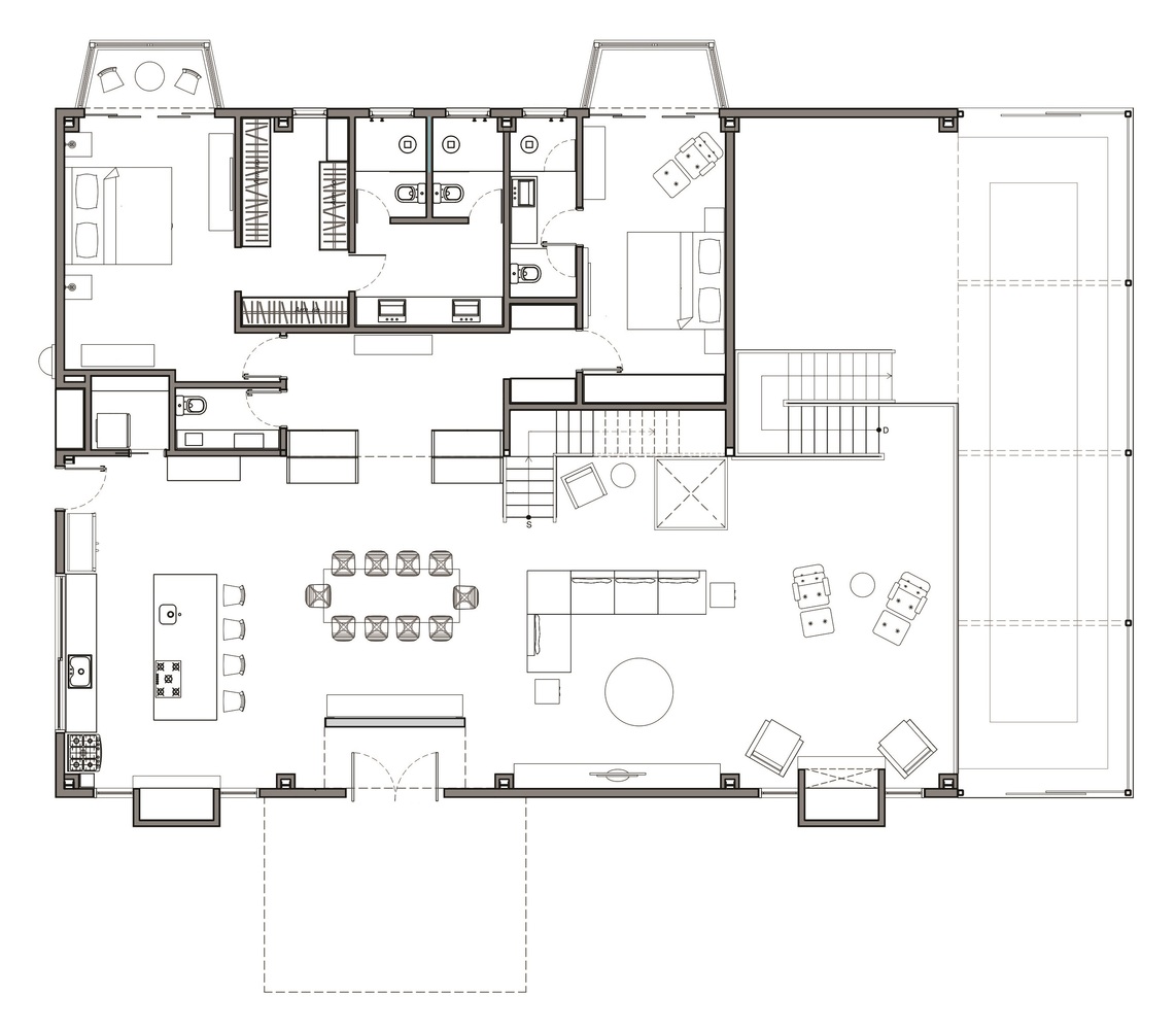 巴西 Campos House · 现代与传统对话的玻璃盒子-16