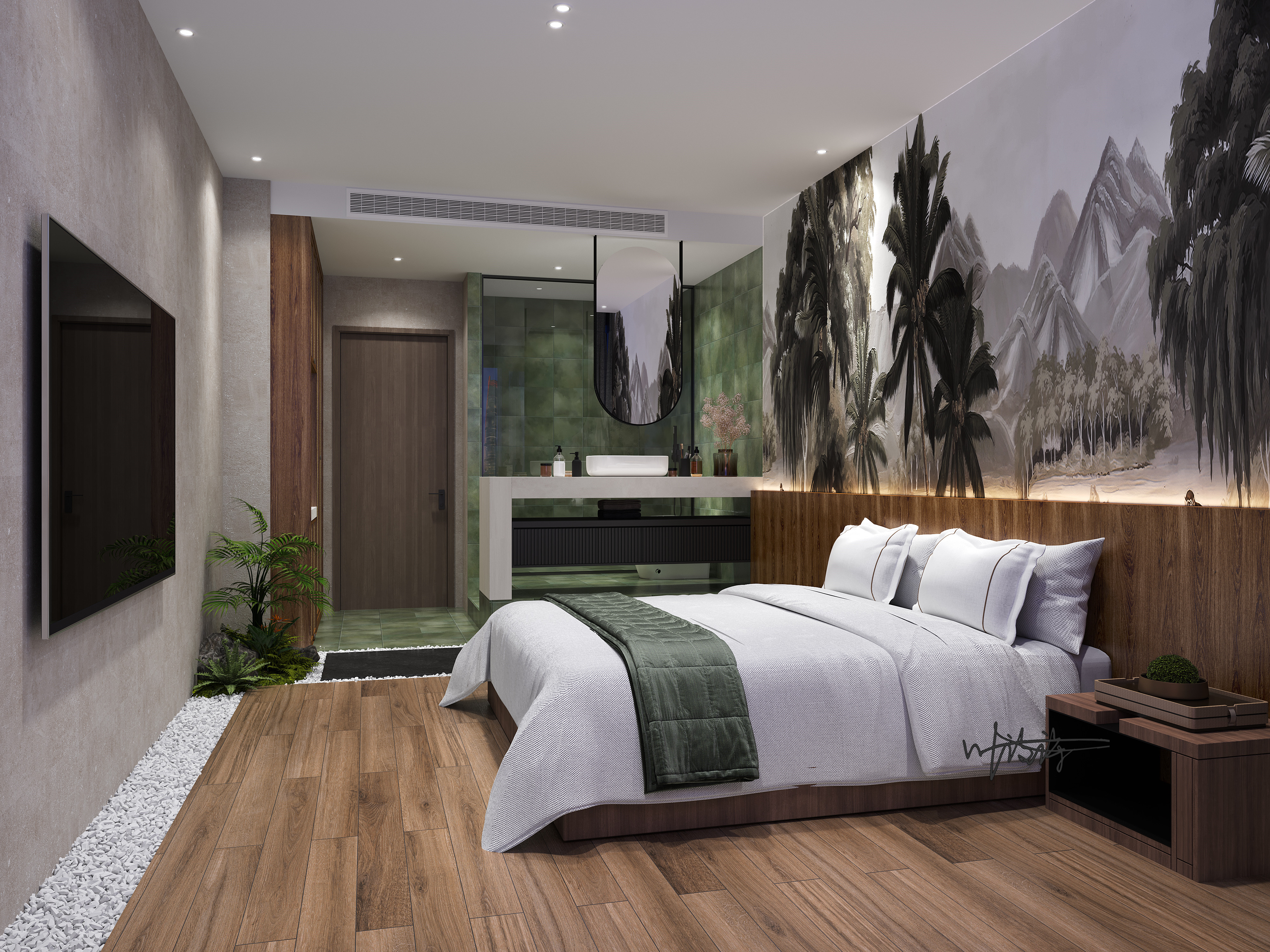 酒店设计|原木酒店客房，演绎简而不凡-4