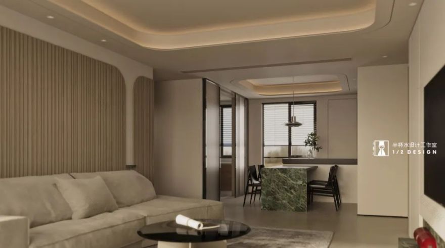 宁波融创慈澜府法式极简风室内设计丨中国宁波丨半杯水设计工作室-10