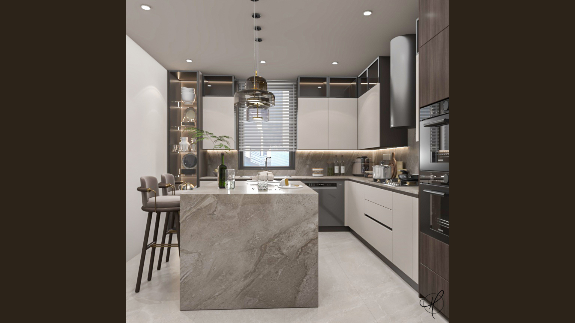 现代别墅厨房丨埃及丨Haneen Elsayed Ahmed-12