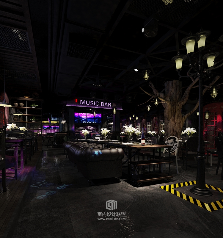 主题餐厅设计-福州揽季月光音乐餐吧主题餐厅设计-13