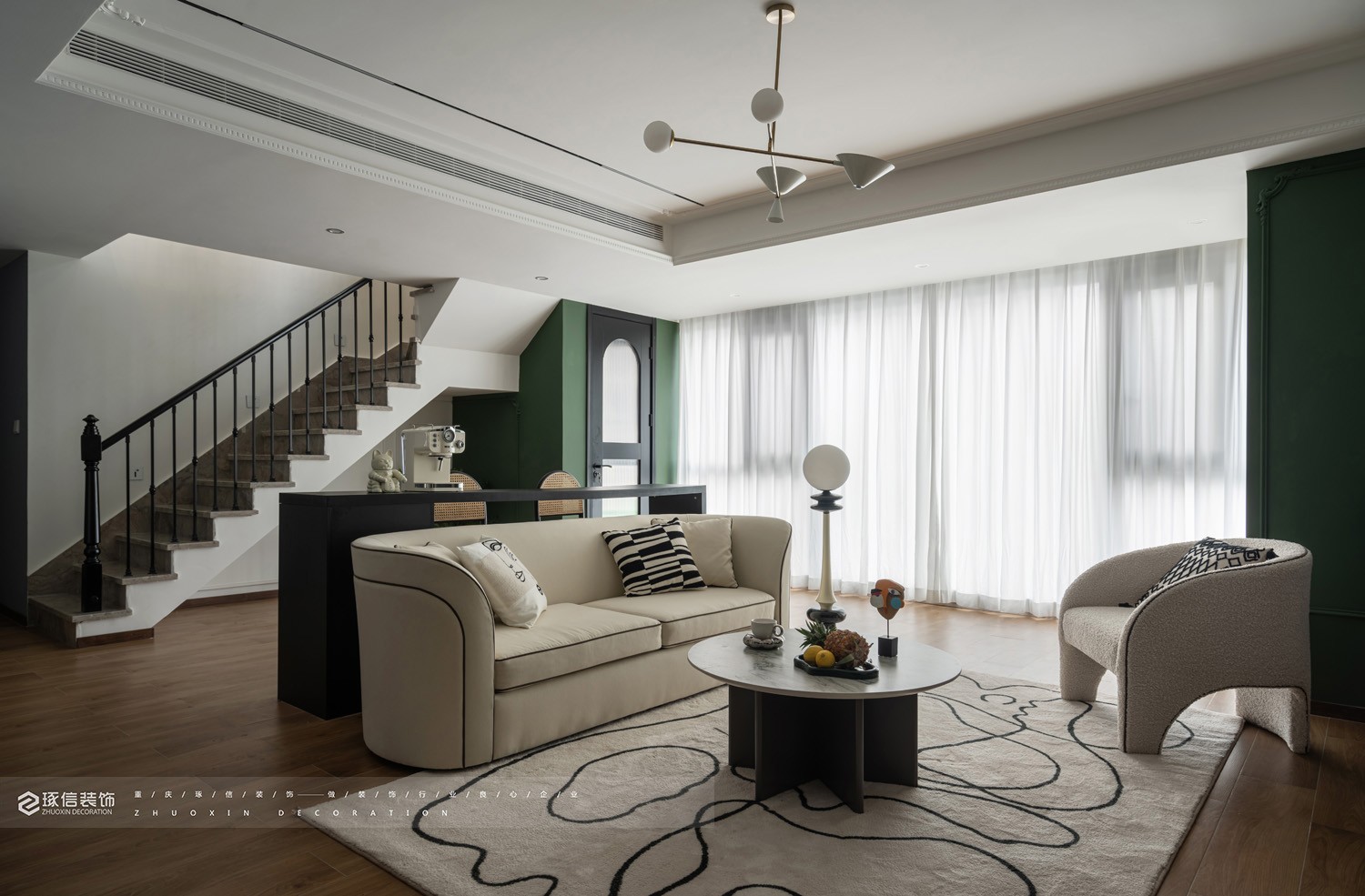 230 平美式混搭之家丨琢信装饰-0