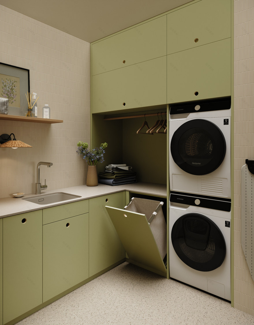 Warm Minimalist House Interior Visualization-17