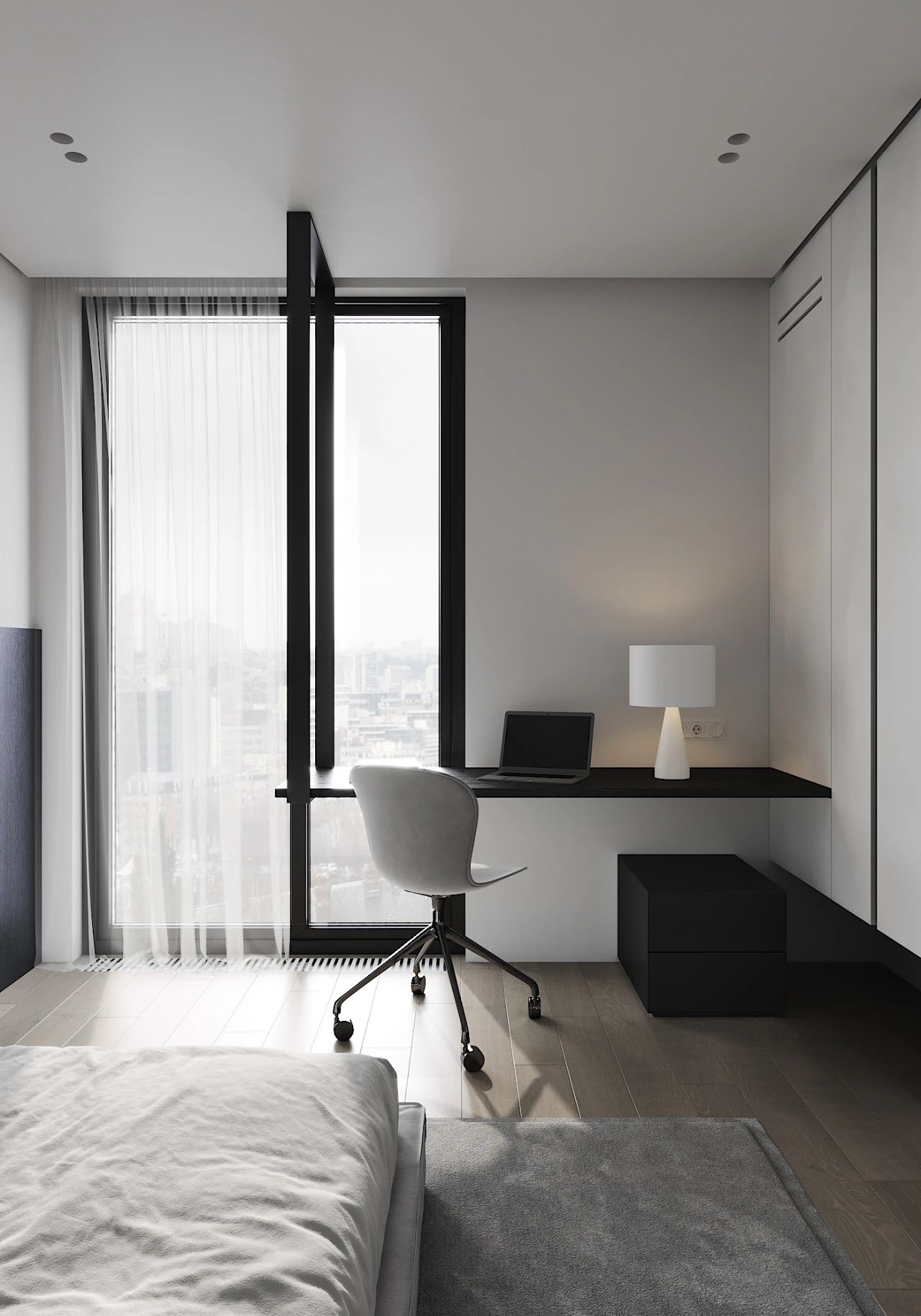 基辅黑白灰禁欲系家居,Anastasiia Reznichenko 现代设计典范-18