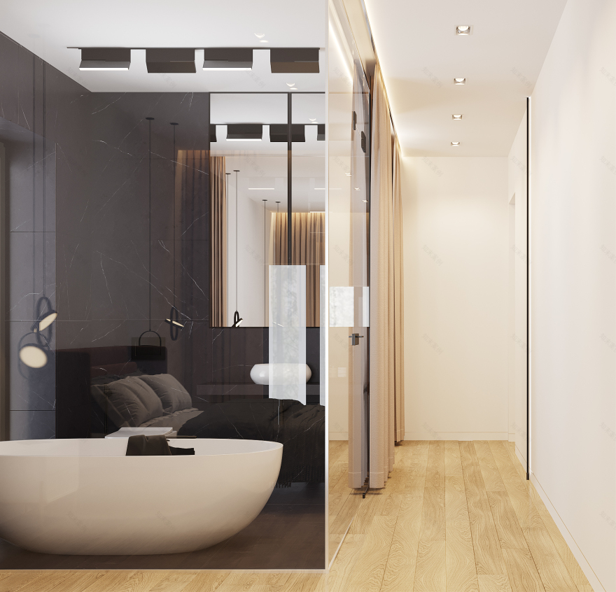 黑色版房屋室内装饰丨Golub Architects-56