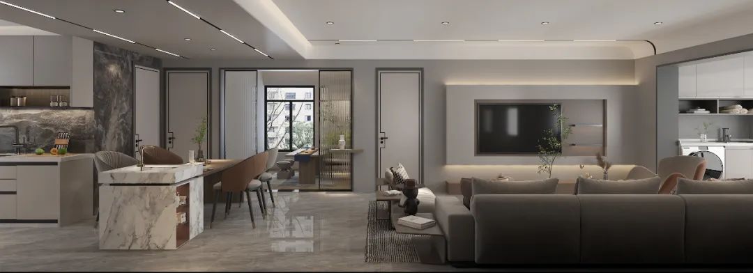 150㎡现代风，丝绒地毯×大理石地砖，擦出高级火花-33