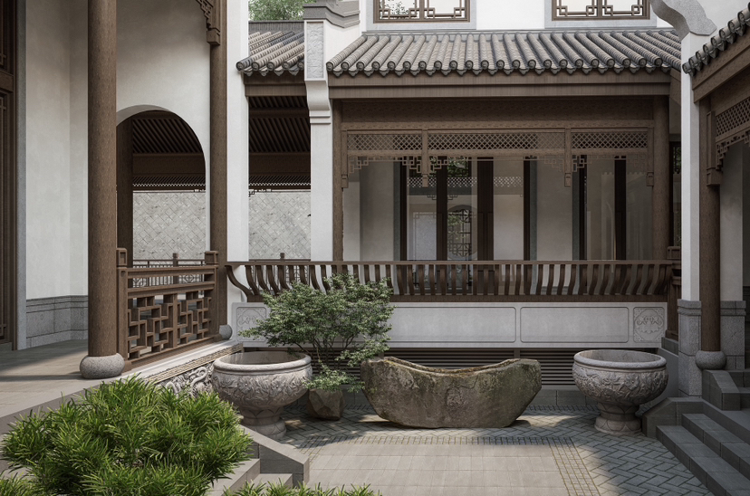 中式建筑庭院，我们的设计作品。-1