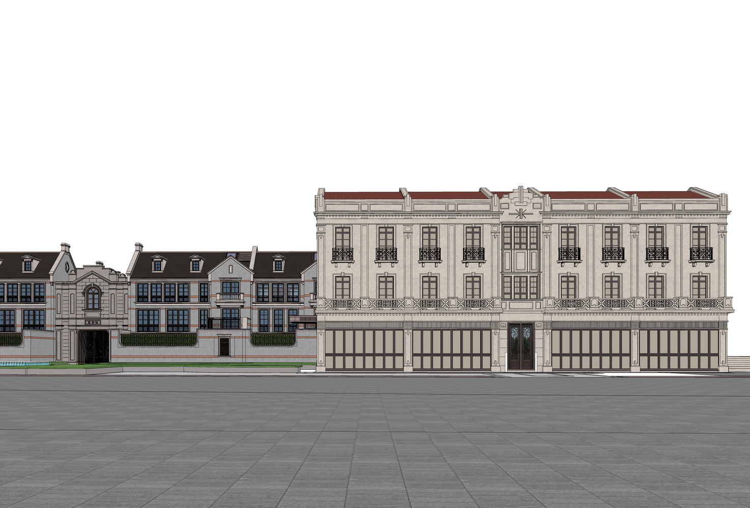 上海里弄石库门文保别墅SU模型-5