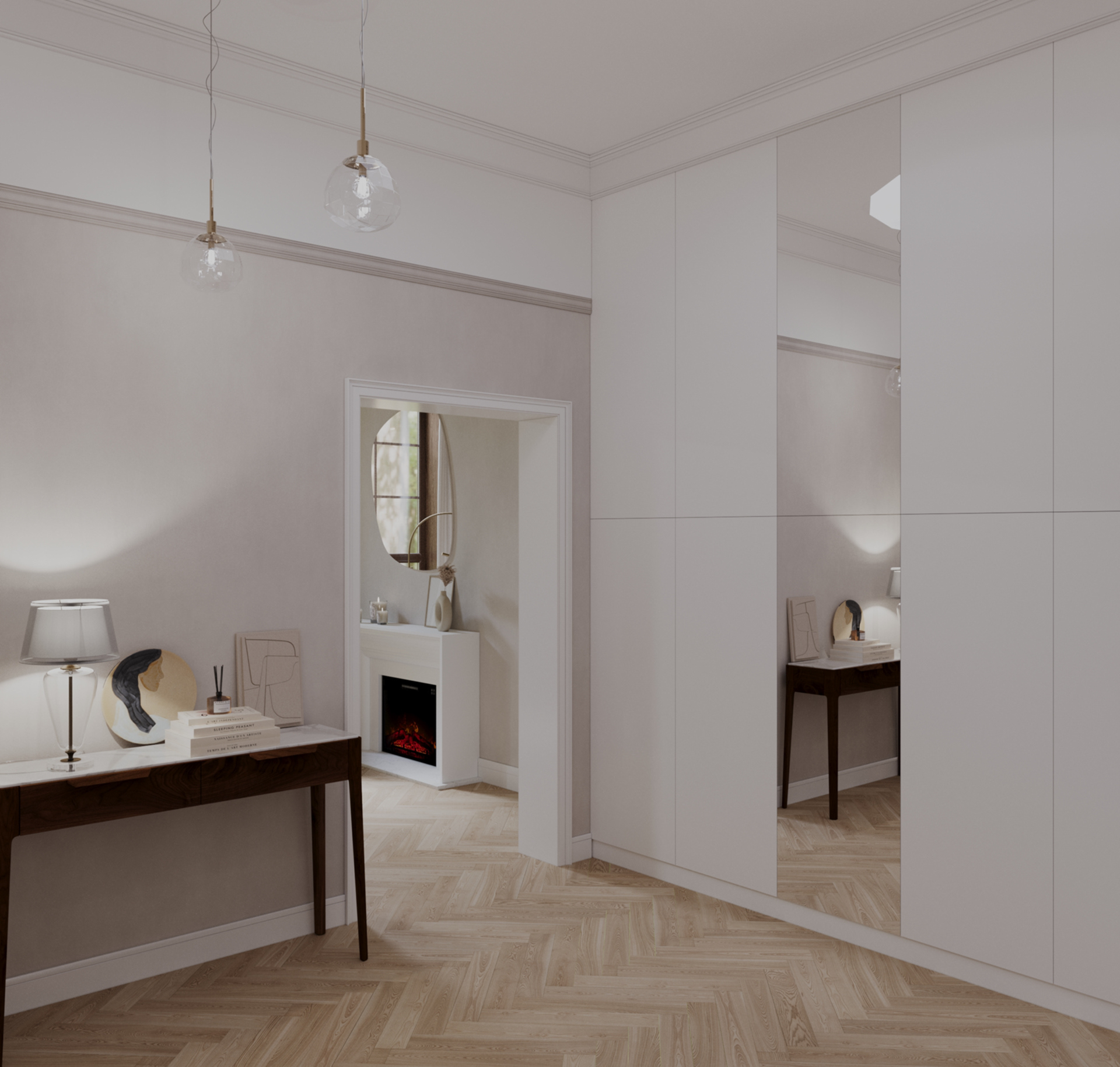 Дизайн приміщень передпокою та вітальні-1