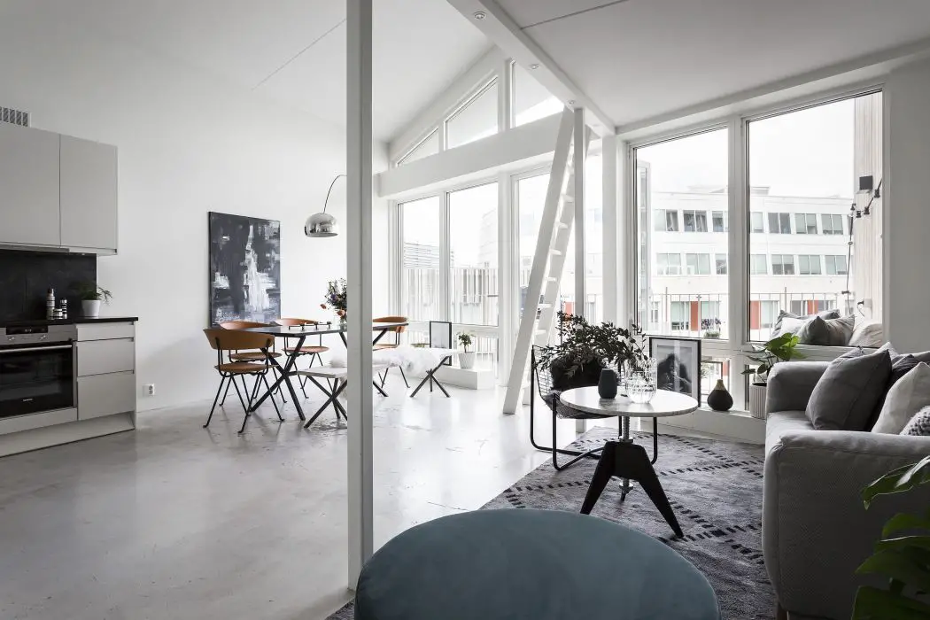 瑞典高挑空复式公寓设计-3