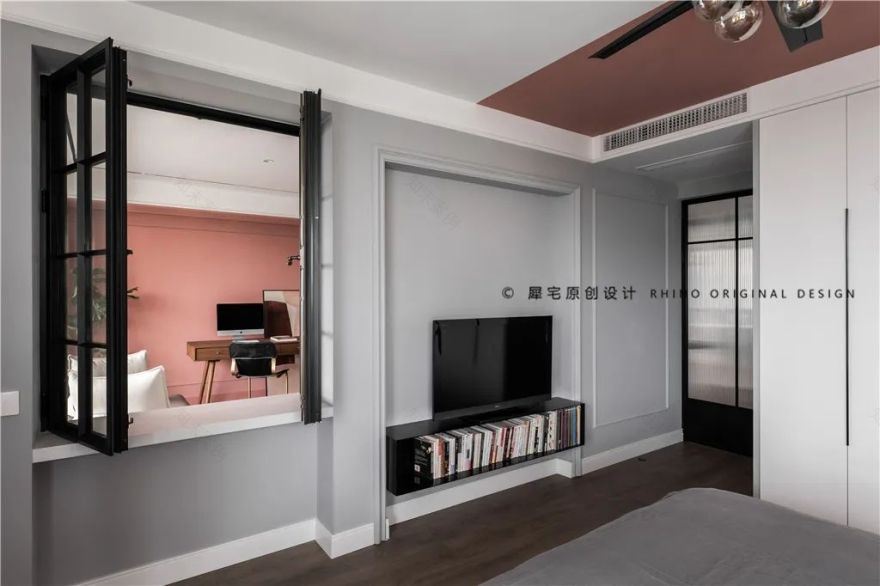 金箔上墙,无主灯设计,休闲式客厅,平平无奇的两室户改造后竟然这么出彩!-64