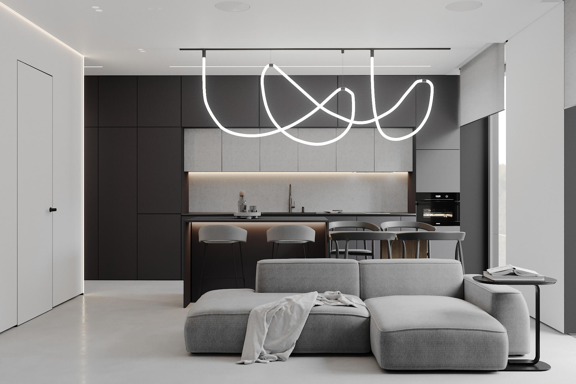 高级灰色系小空间公寓设计 成熟之选，优雅中充满温暖-5