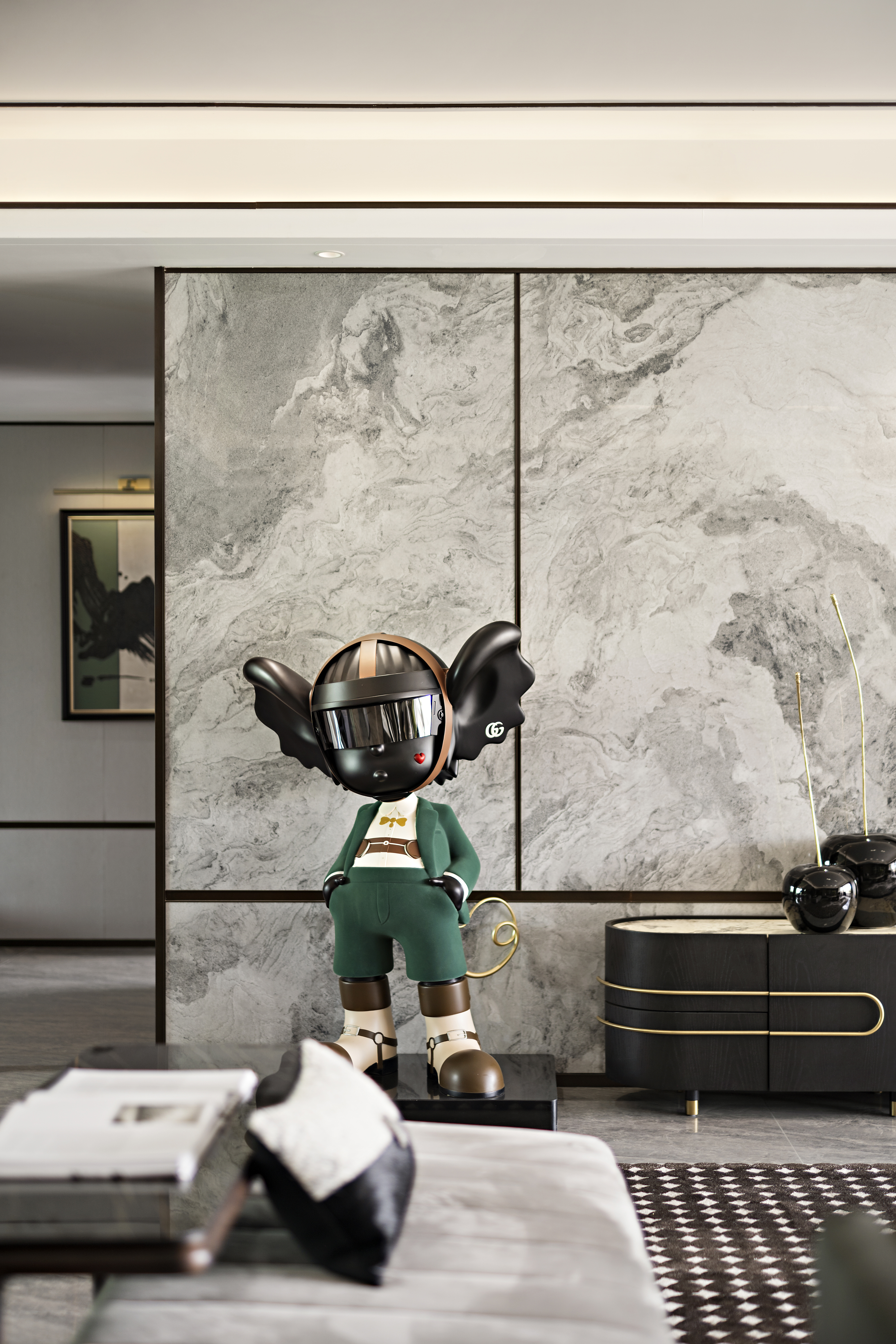 深圳盘石设计 | 260㎡黑金格调，邂逅内敛与奢华！-7