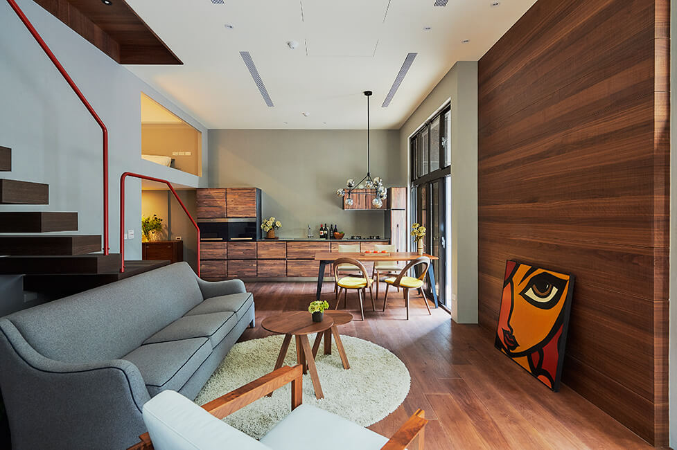 金属木质 loft，现代复式住宅空间设计-16