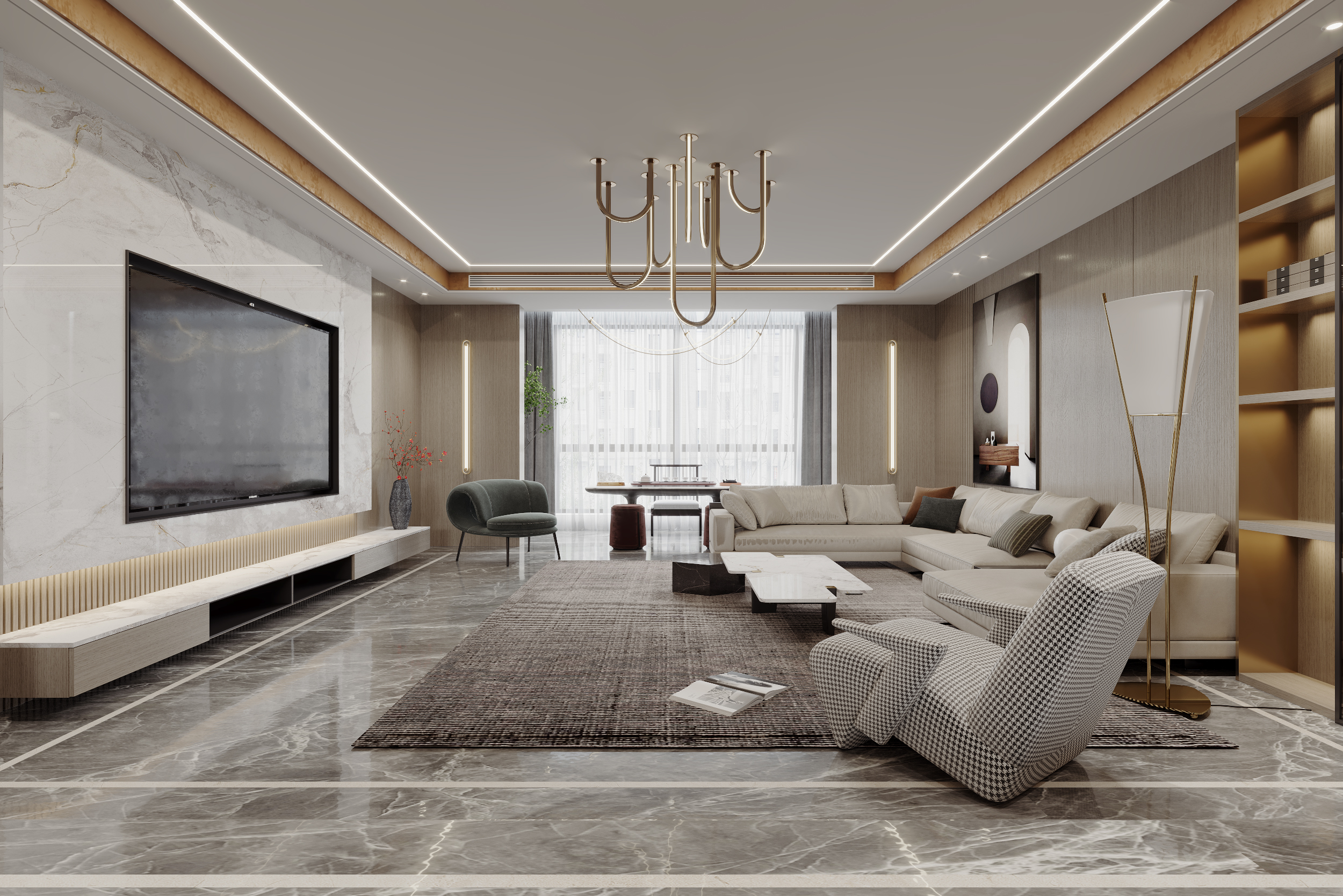 R.H 空间设计--现代轻奢风格-5