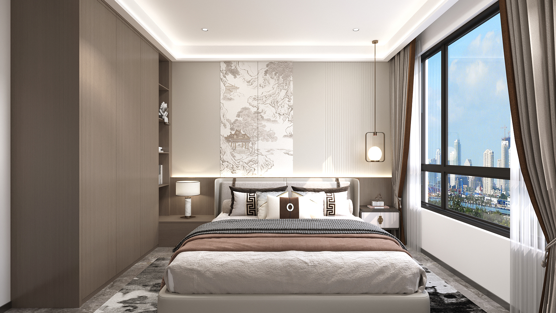 新中式小户型效果图表现-5