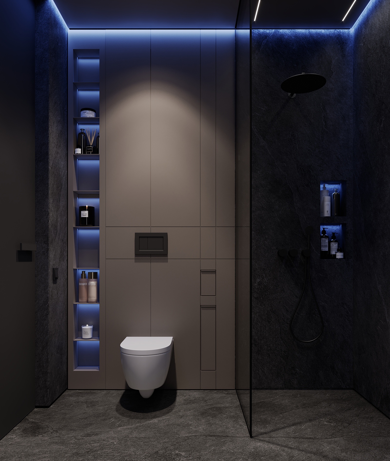 俄罗斯 74㎡深色系空间设计-20