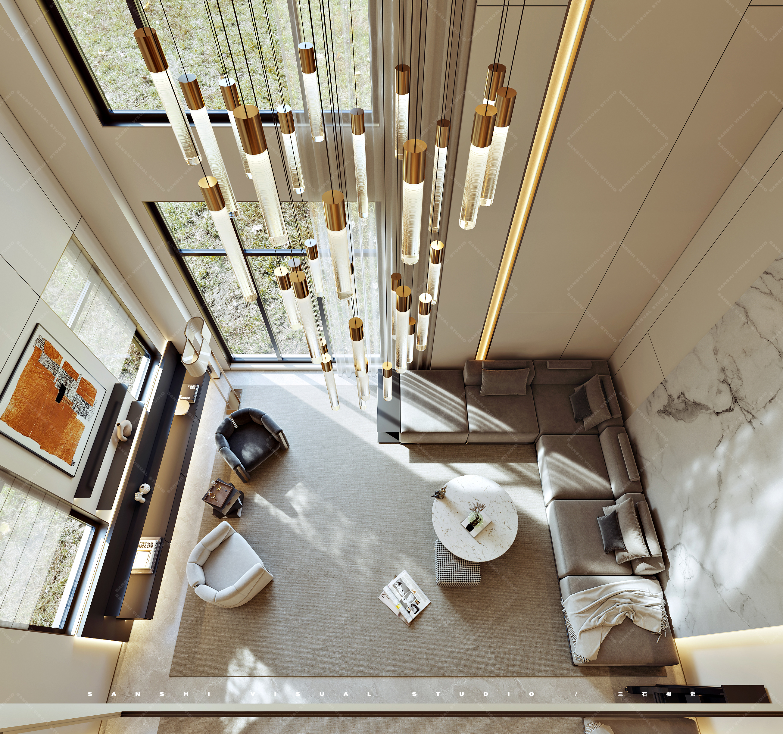 现代别墅效果图-17