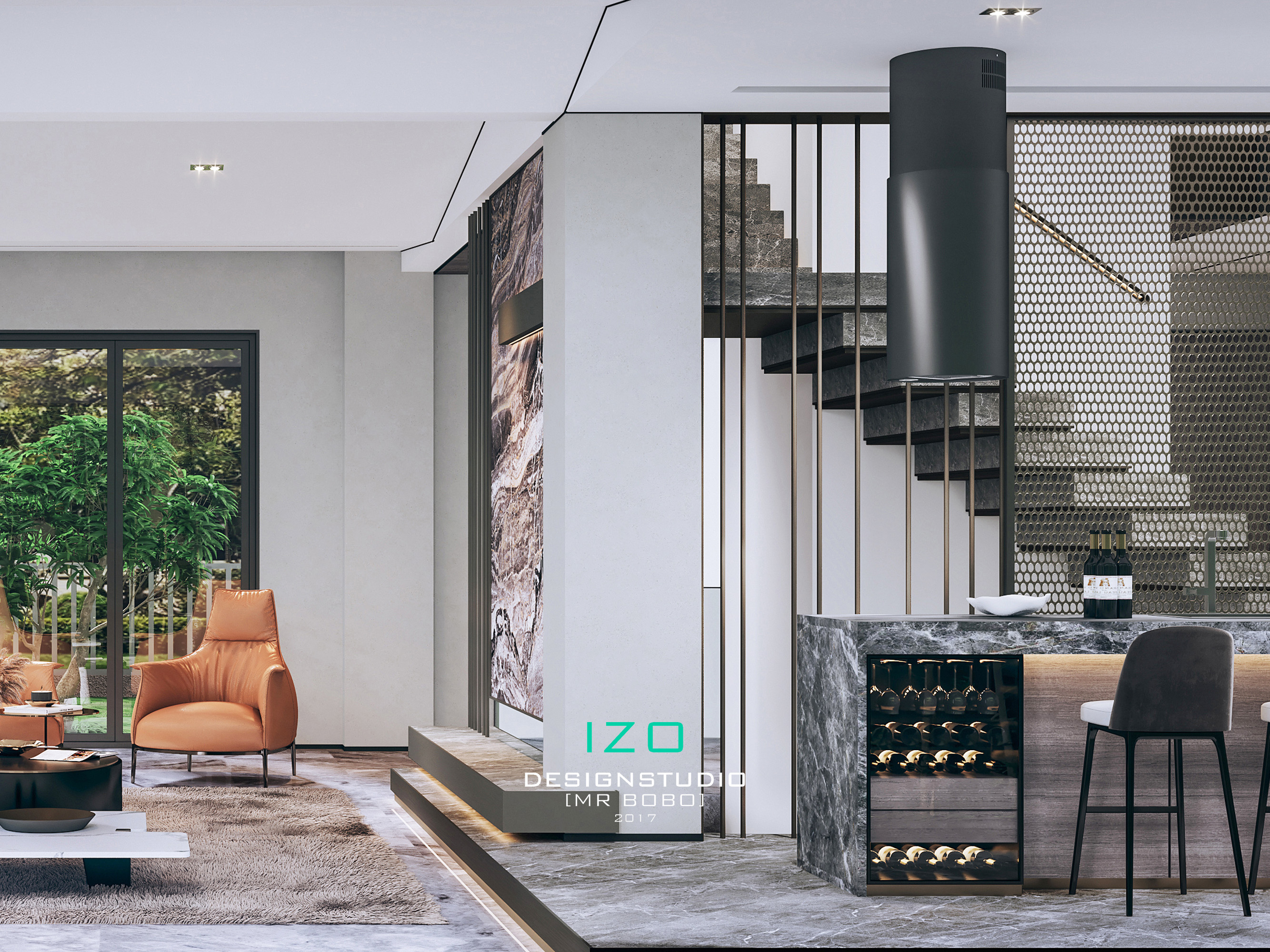 华侨城别墅现代极简轻奢风格设计丨MRBOBO-12