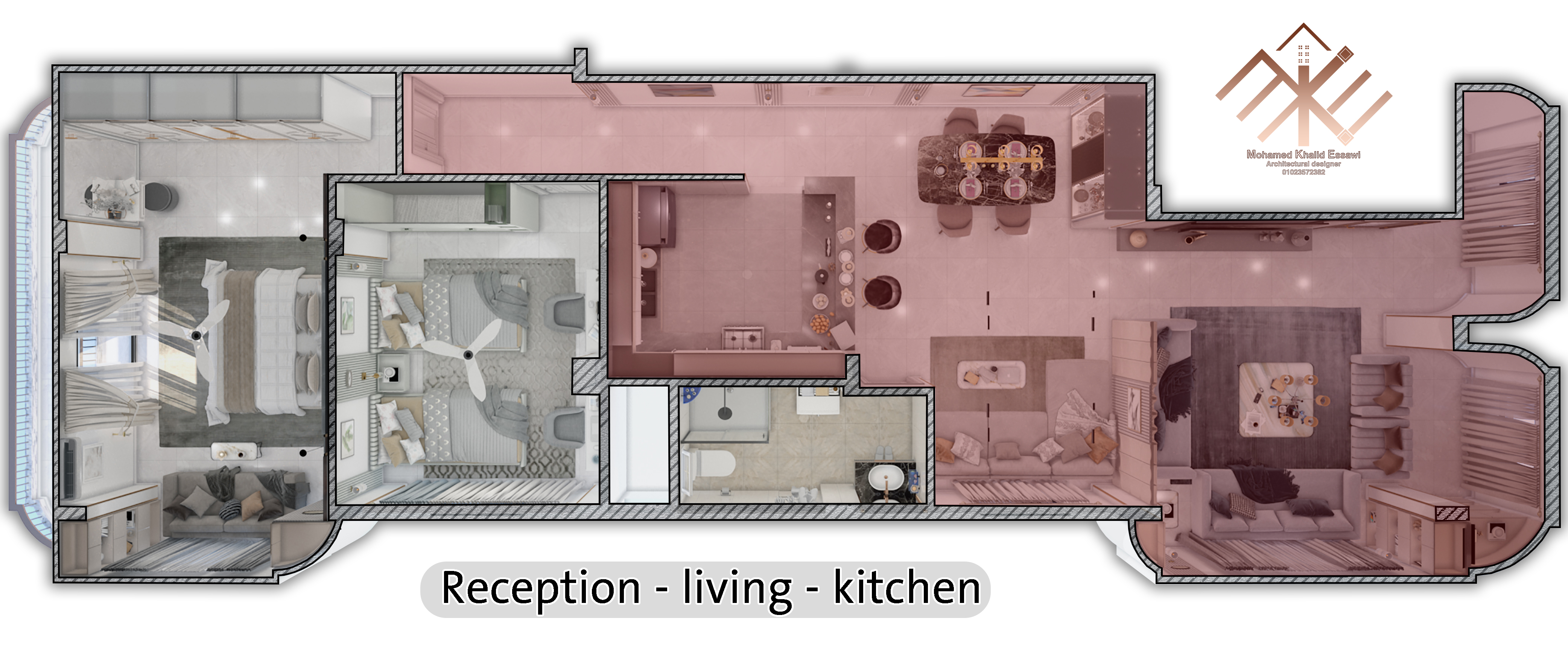 Reception, living and kitchen-0