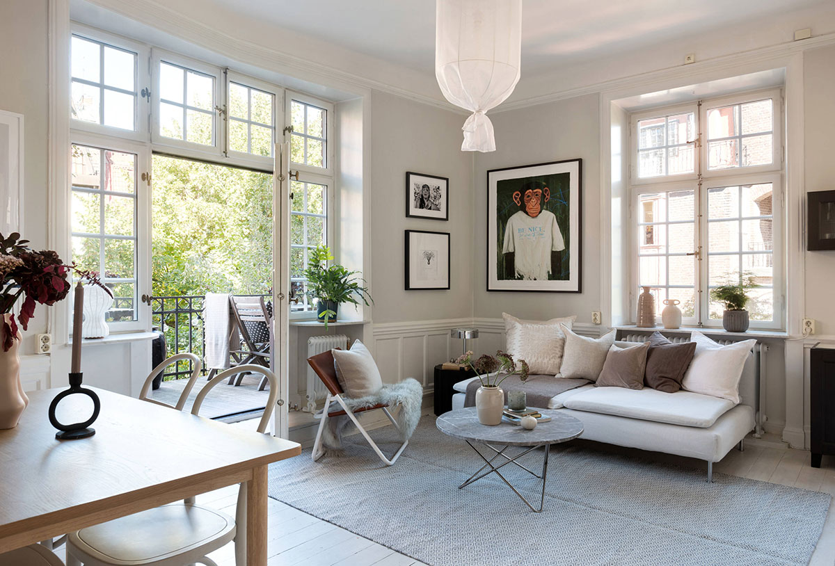 斯德哥尔摩小公寓 | 精致设计，大阳台与教堂美景-1