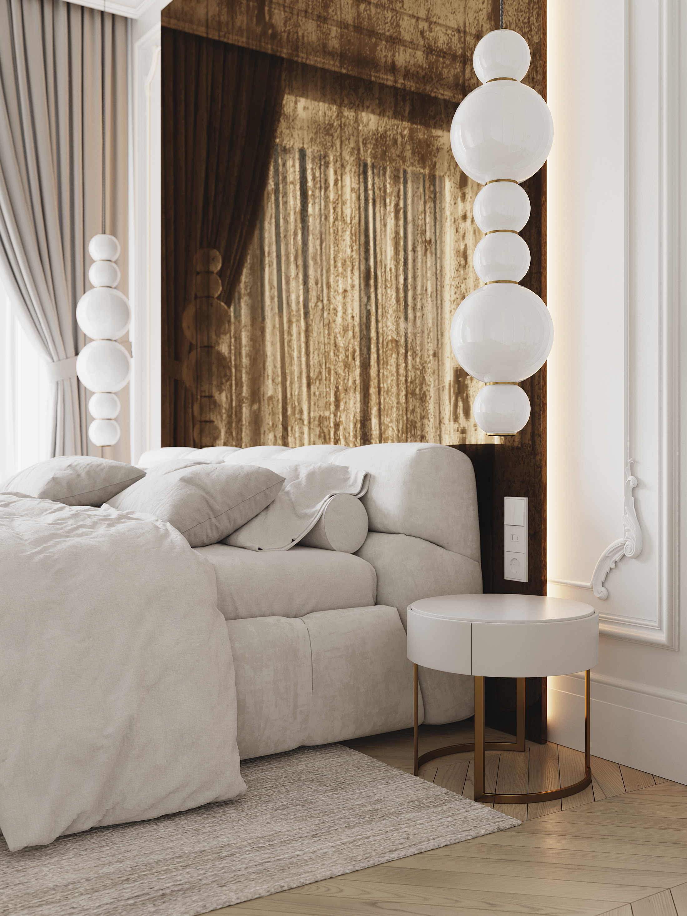 Esentai City Amaty 住宅卧室设计丨哈萨克斯坦阿拉木图丨I AM Render-11