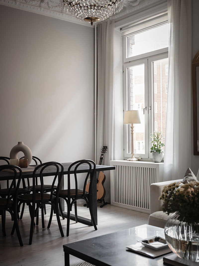 瑞典 73 平米优雅黑白公寓，设计灵感来自经典元素-7