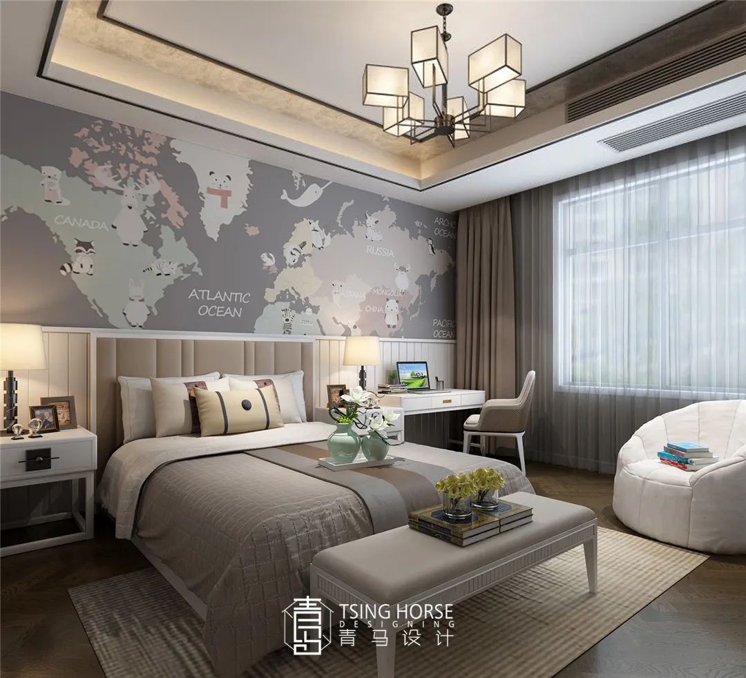 西派国际 200㎡复式现代中式设计丨青马别墅空间设计-48